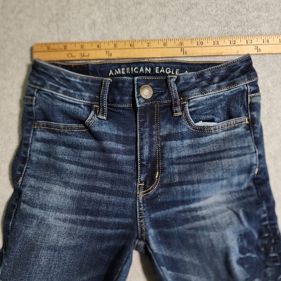 American Eagle Womens Jeans Super Hi-Rise Jeggings Super Stretch Denim Size 2 R - Picture 6 of 16